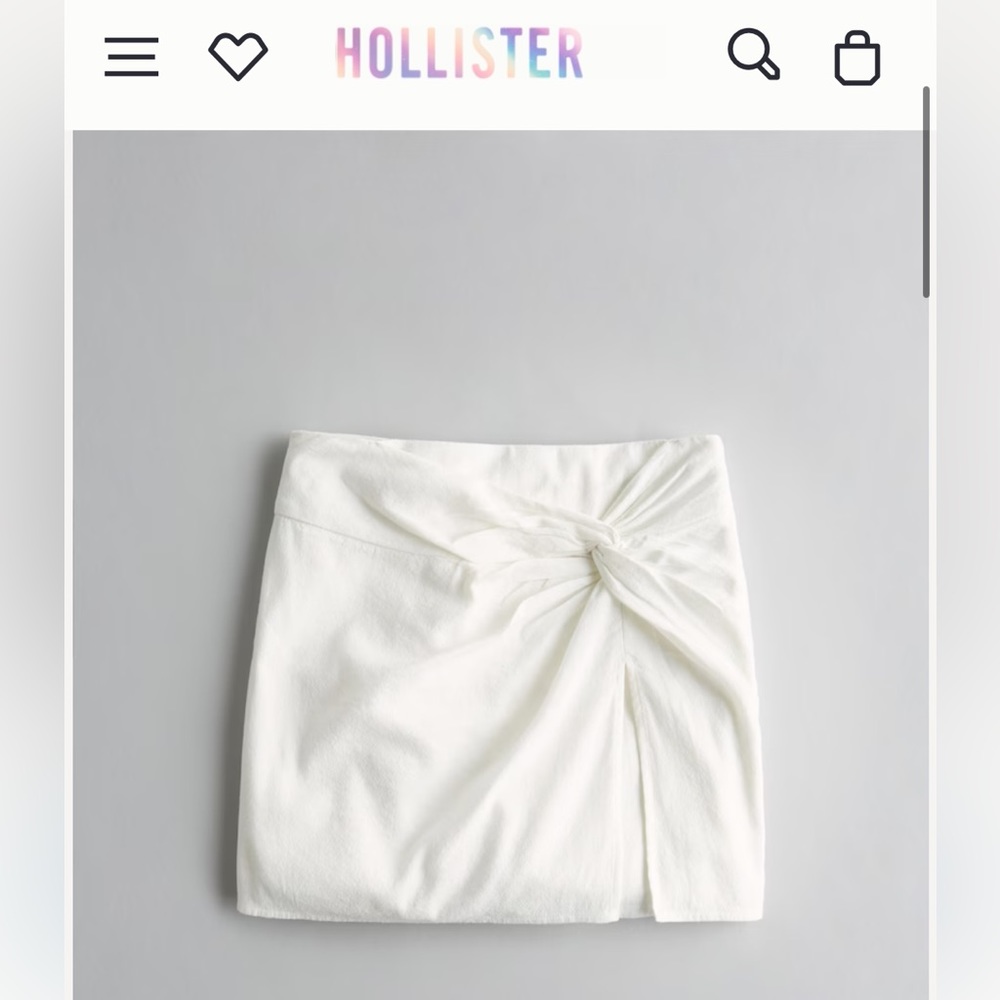 High rise twist seersucker mini skirt